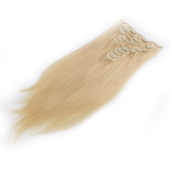 Emeda Factory Supply Brazilian Remy Hair Blonde Clip In Hair Extensions  LM099